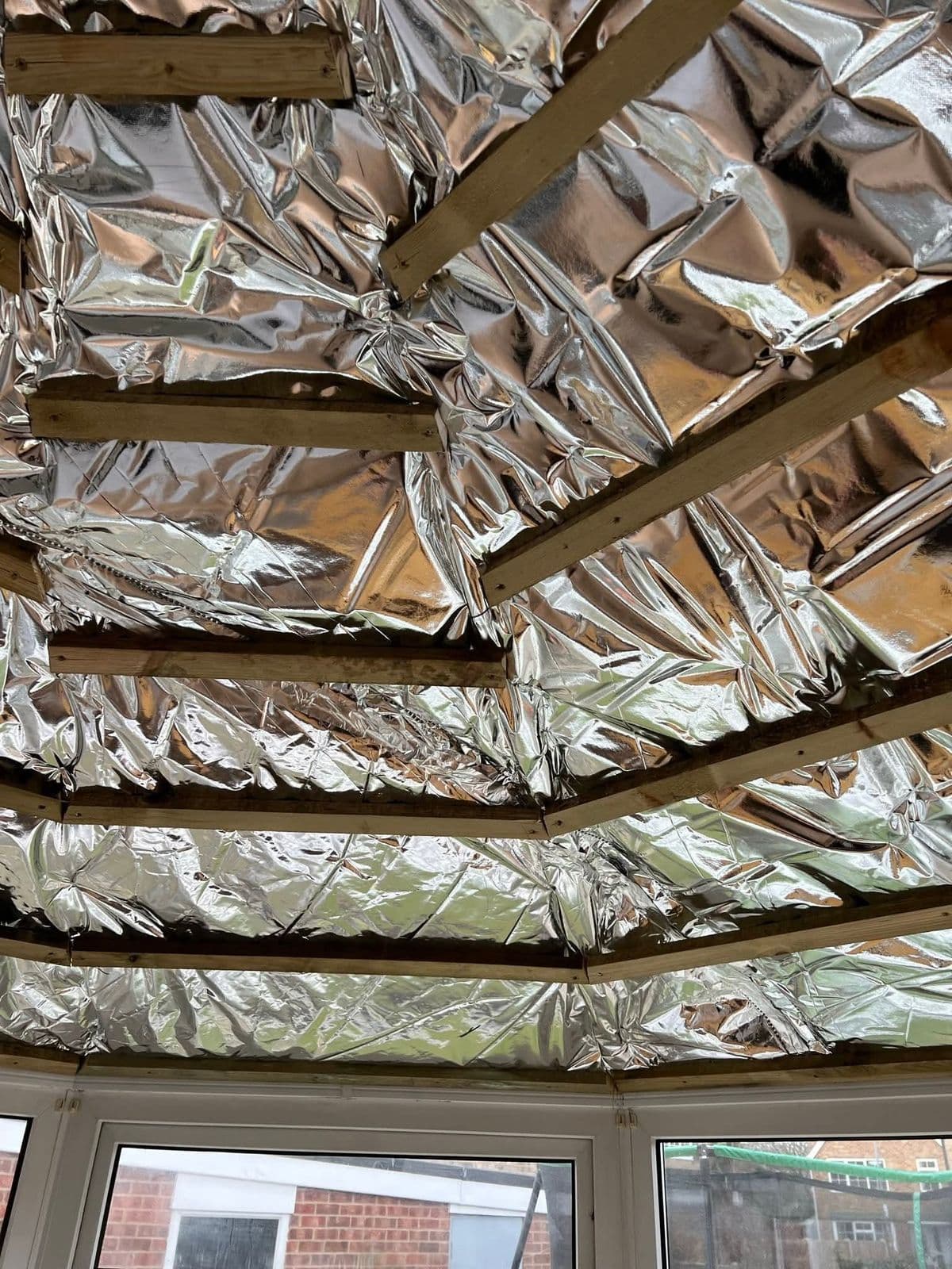 Multi-foil insulation in a conservatory roof