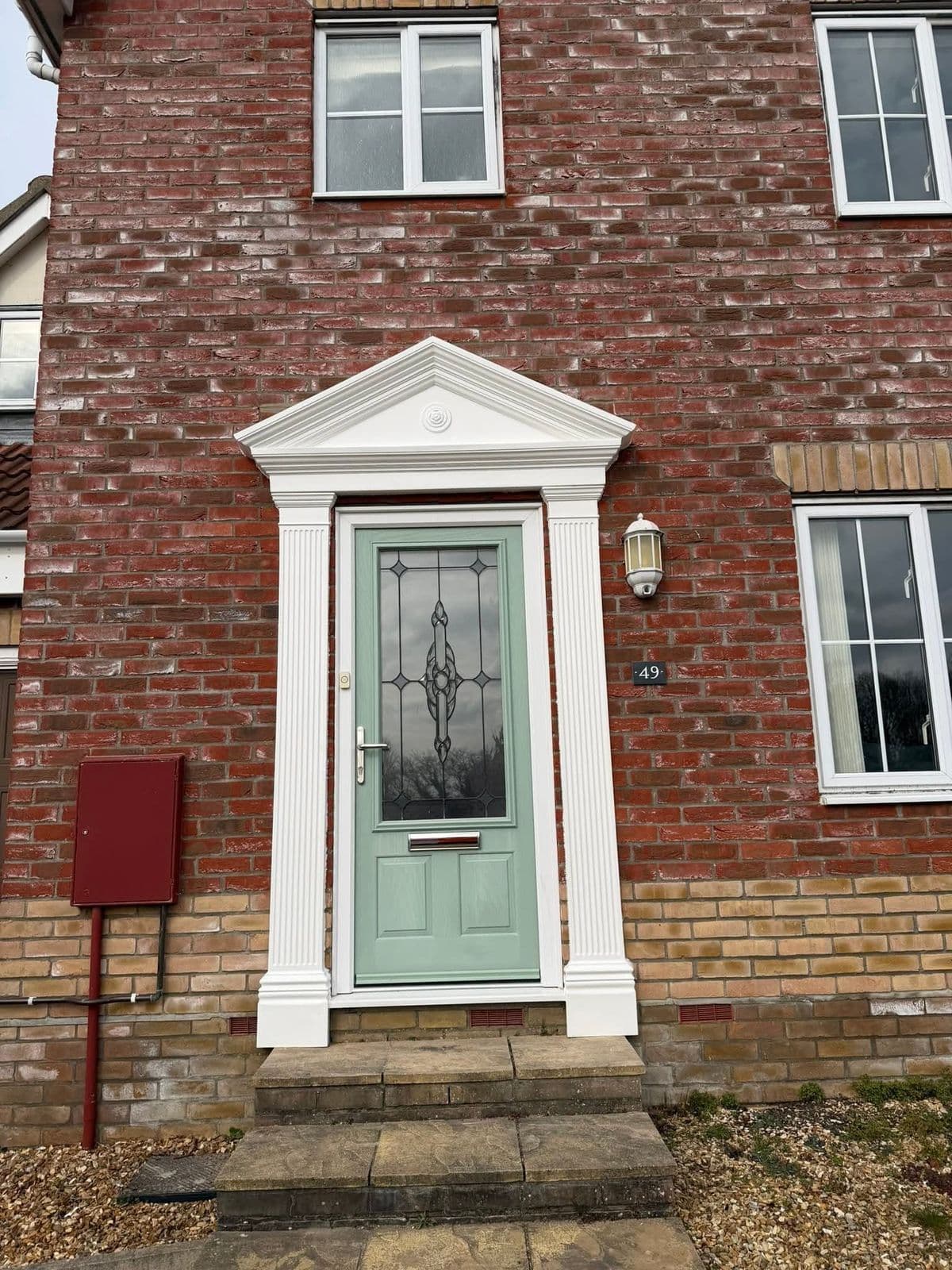 Front door with a new canopy