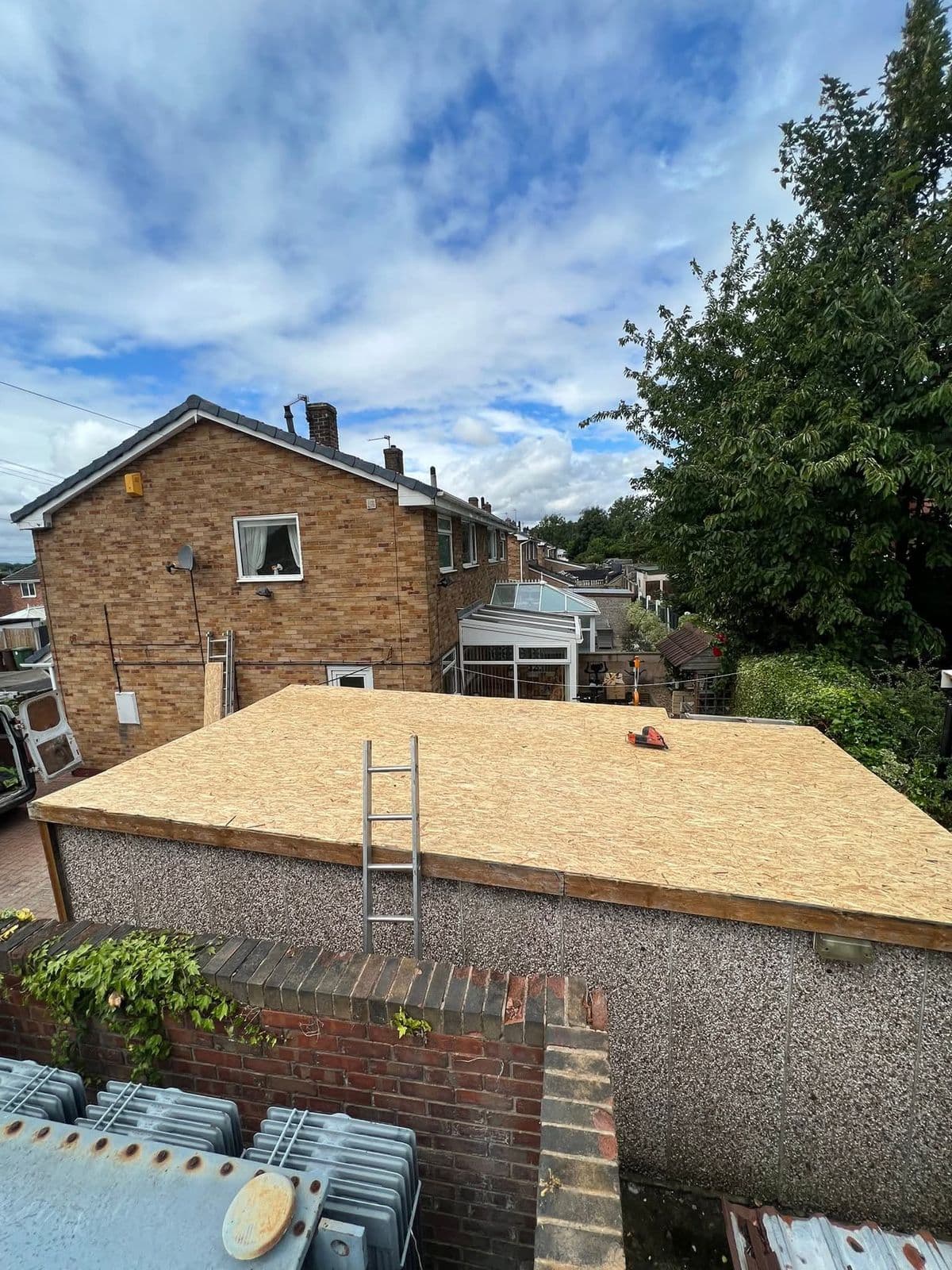 New OSB deck on a garage roof