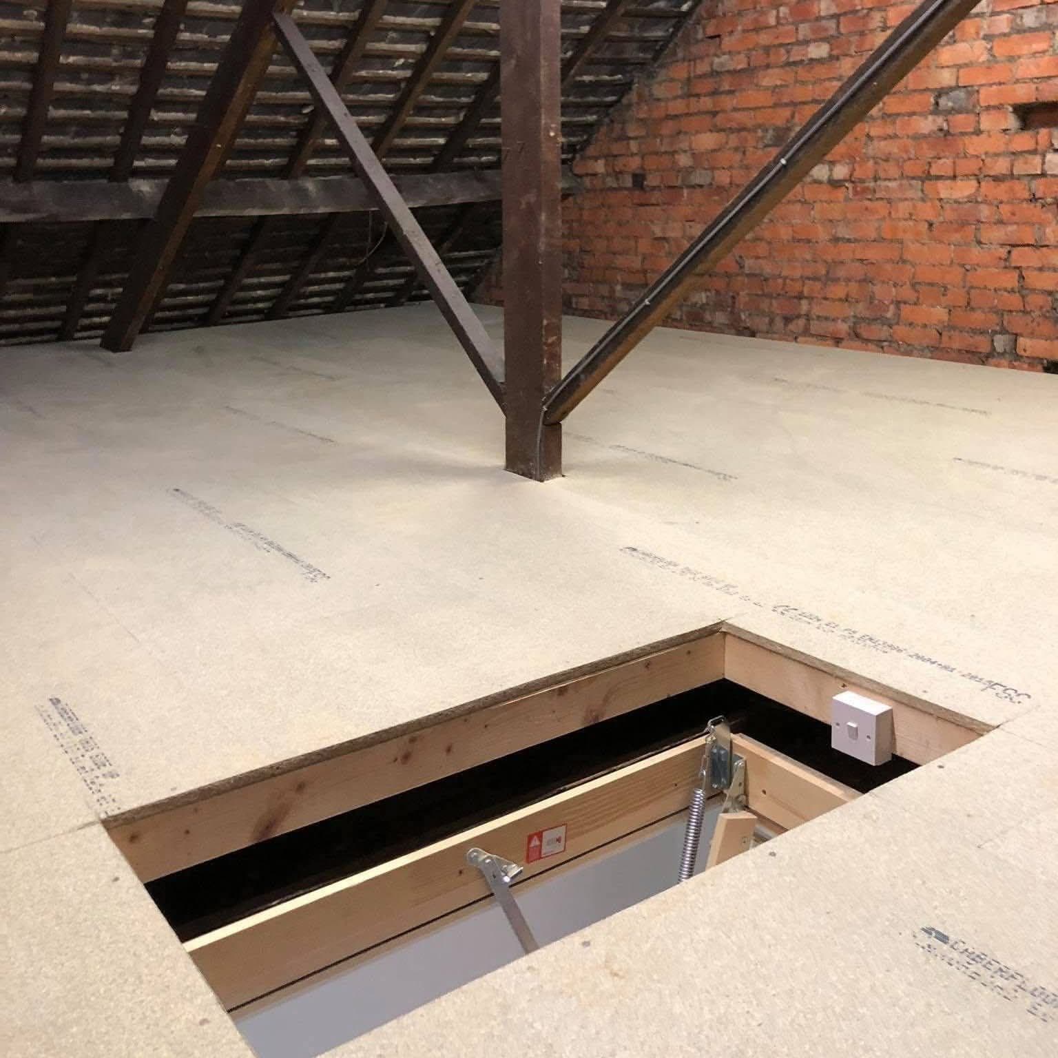 New loft hatch in a boarded loft