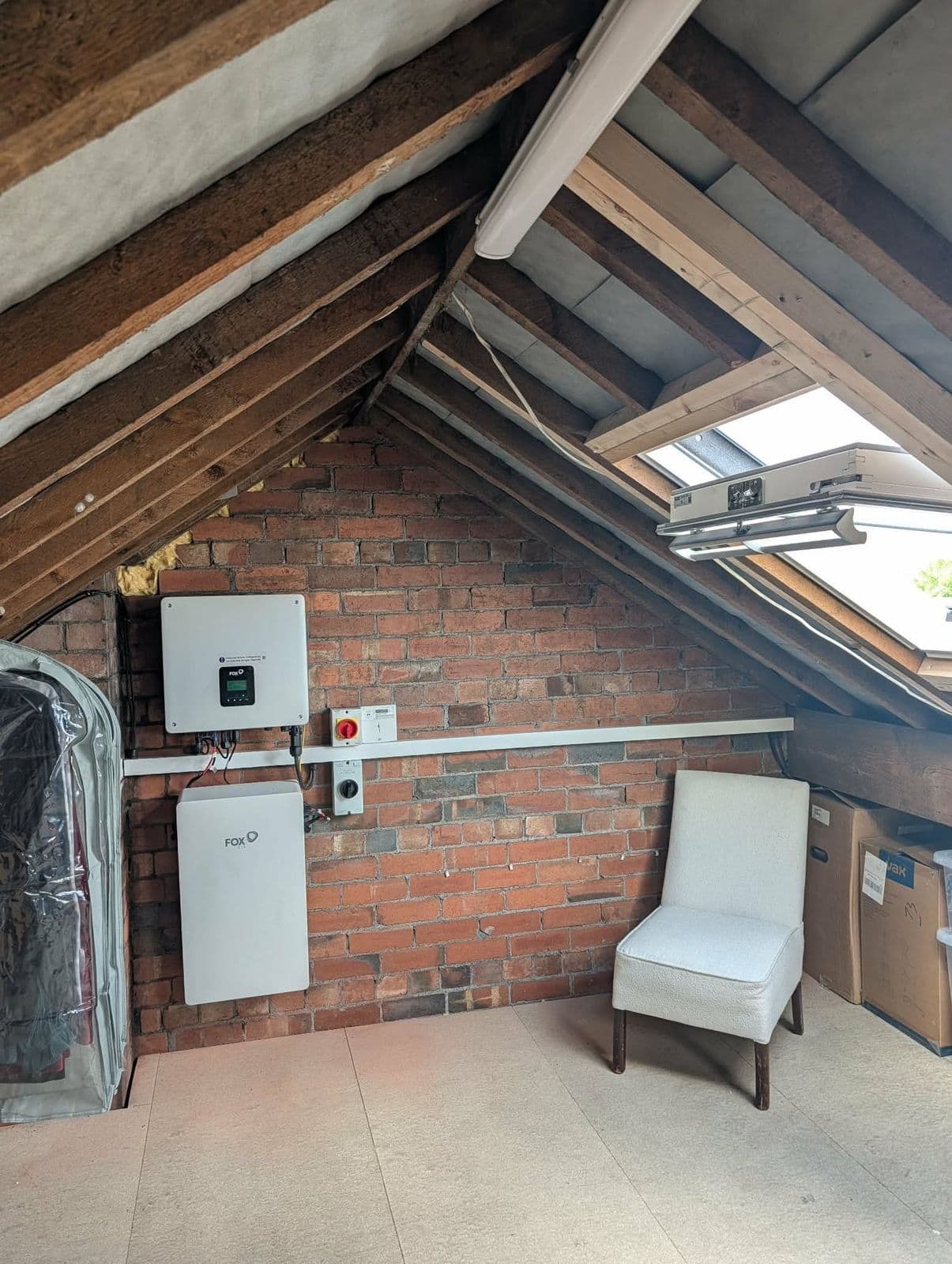 Finished loft room with Velux roof windows