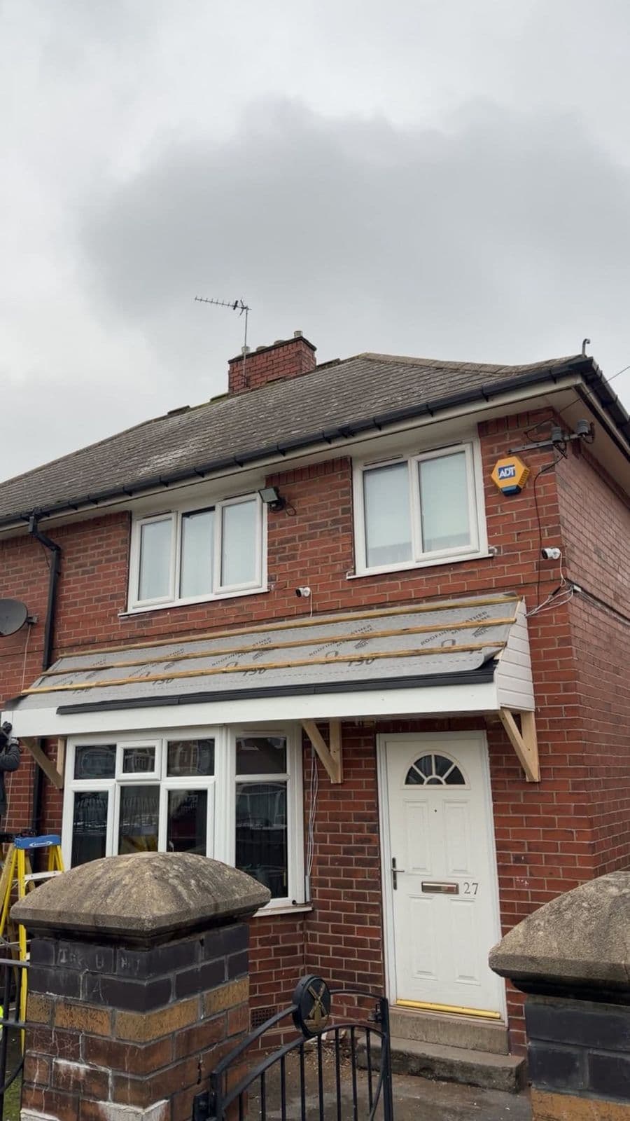 Old porch canopy before replacement