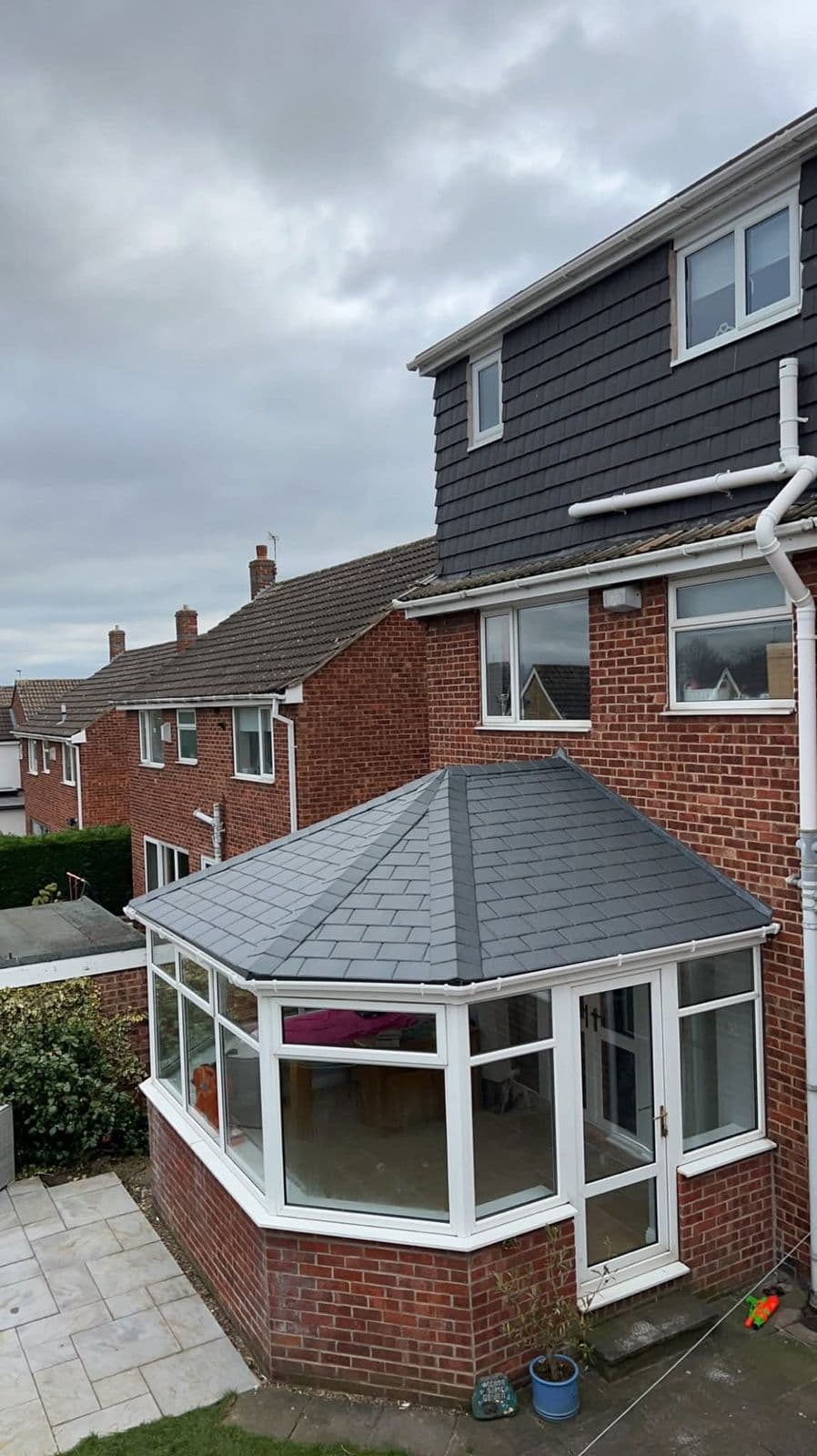 Completed tiled conservatory roof