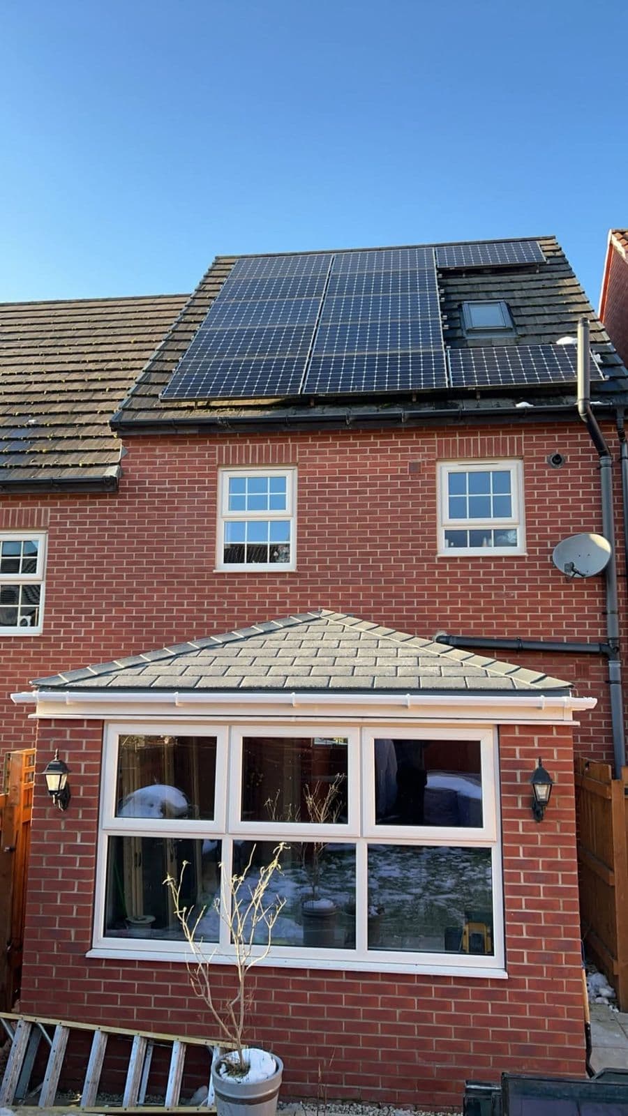 Solid tiled roof on a rear conservatory
